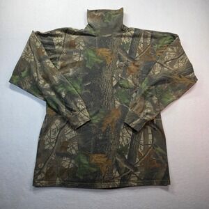 RedHead Camo Men's Turtleneck Long Sleeve Shirt XL Made in USA Cotton Pocket